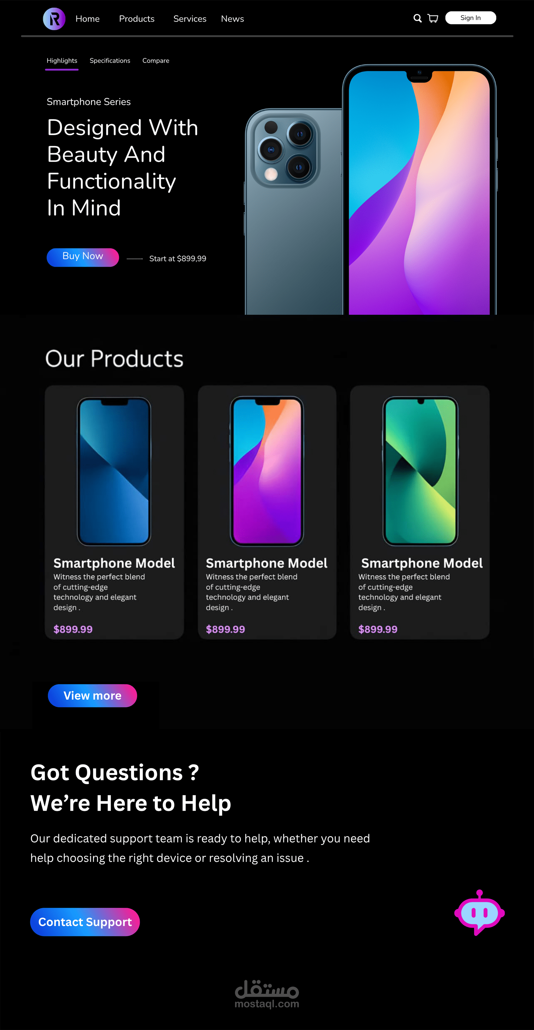 تصميم landing page