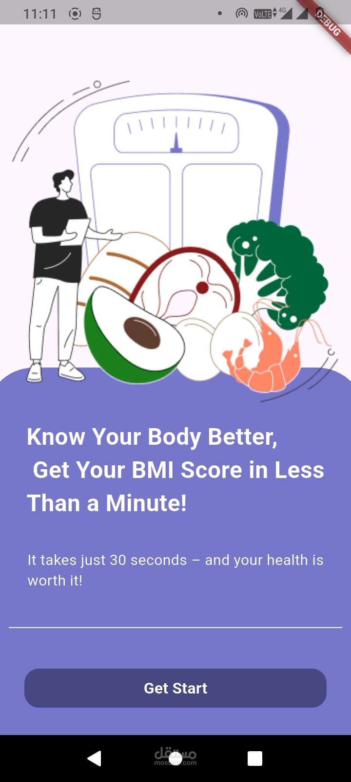 تطبيق BMI لحساب مؤشر كتلة الجسم باستخدام Flutter