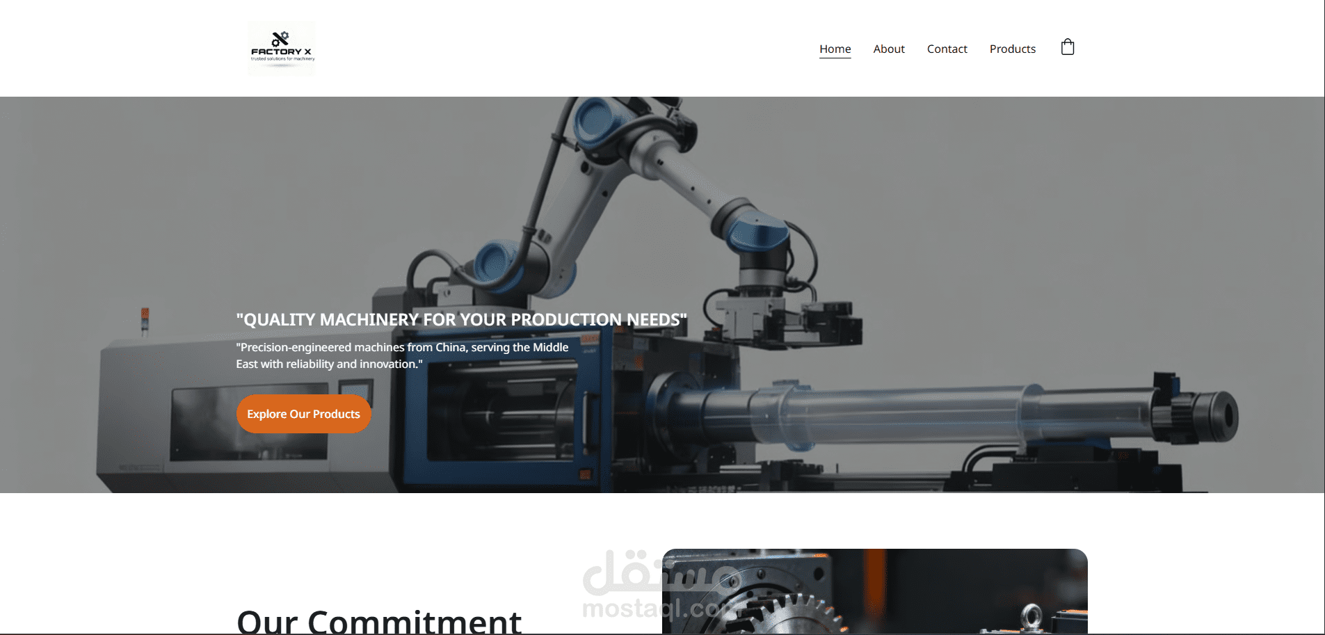 Factory X – Industrial Machinery Website