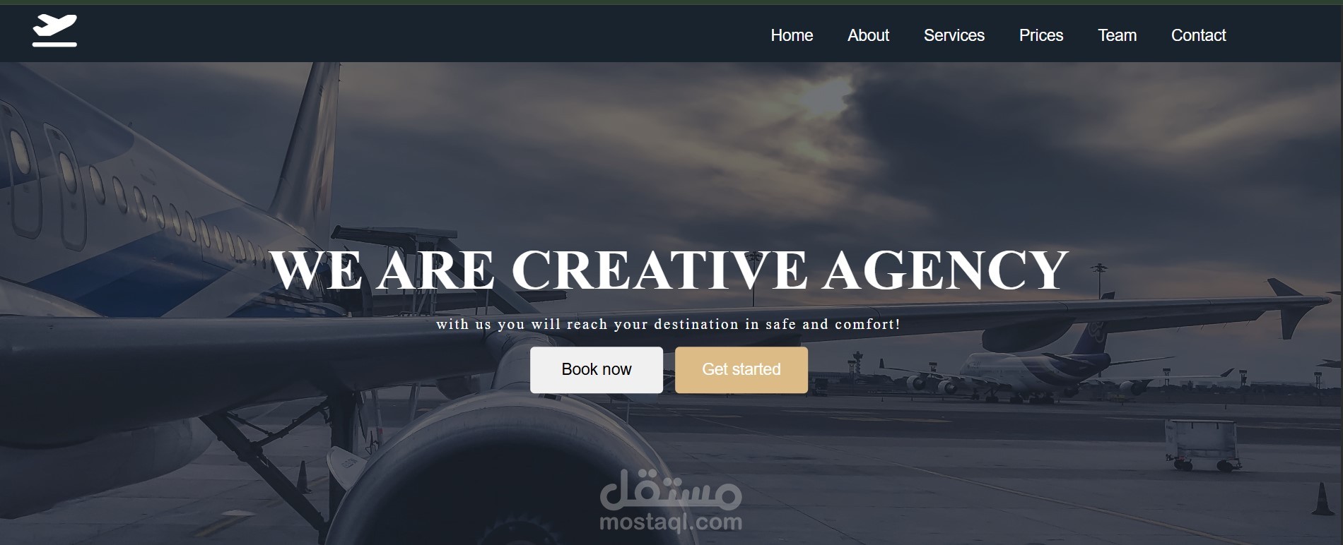Airplane Landing Page