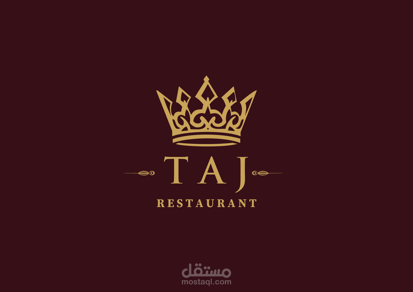 تصميم شعار احترافي لمطعم Taj Restaurant