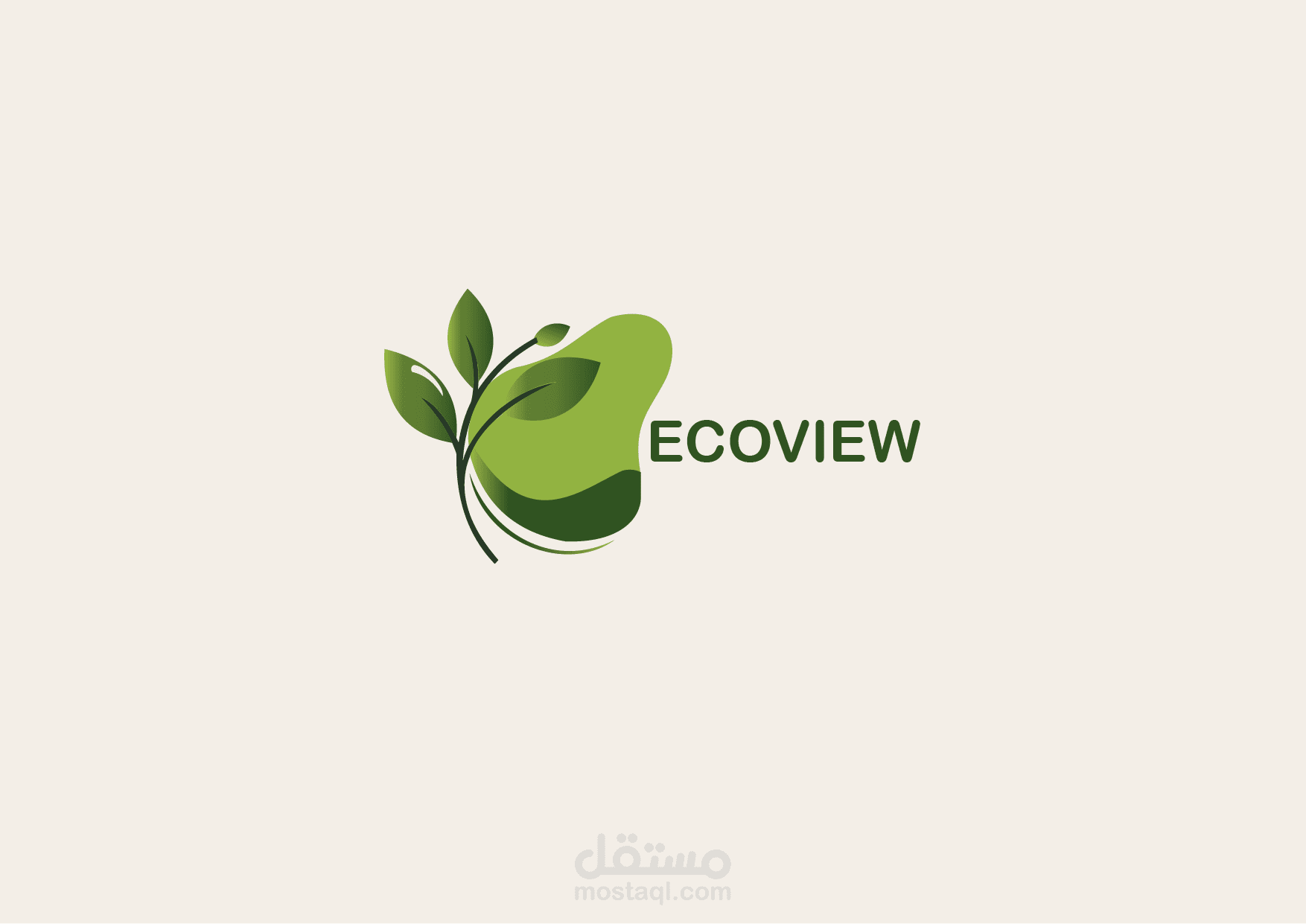 تصميم شعار حديث لعلامة تقنية باسم EcoView