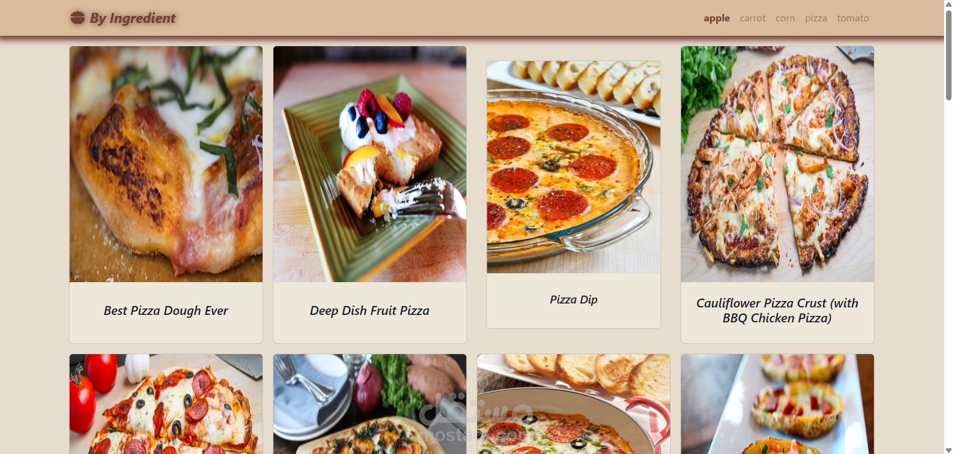 موقع عرض قائمة مطعم (Restaurant Website)