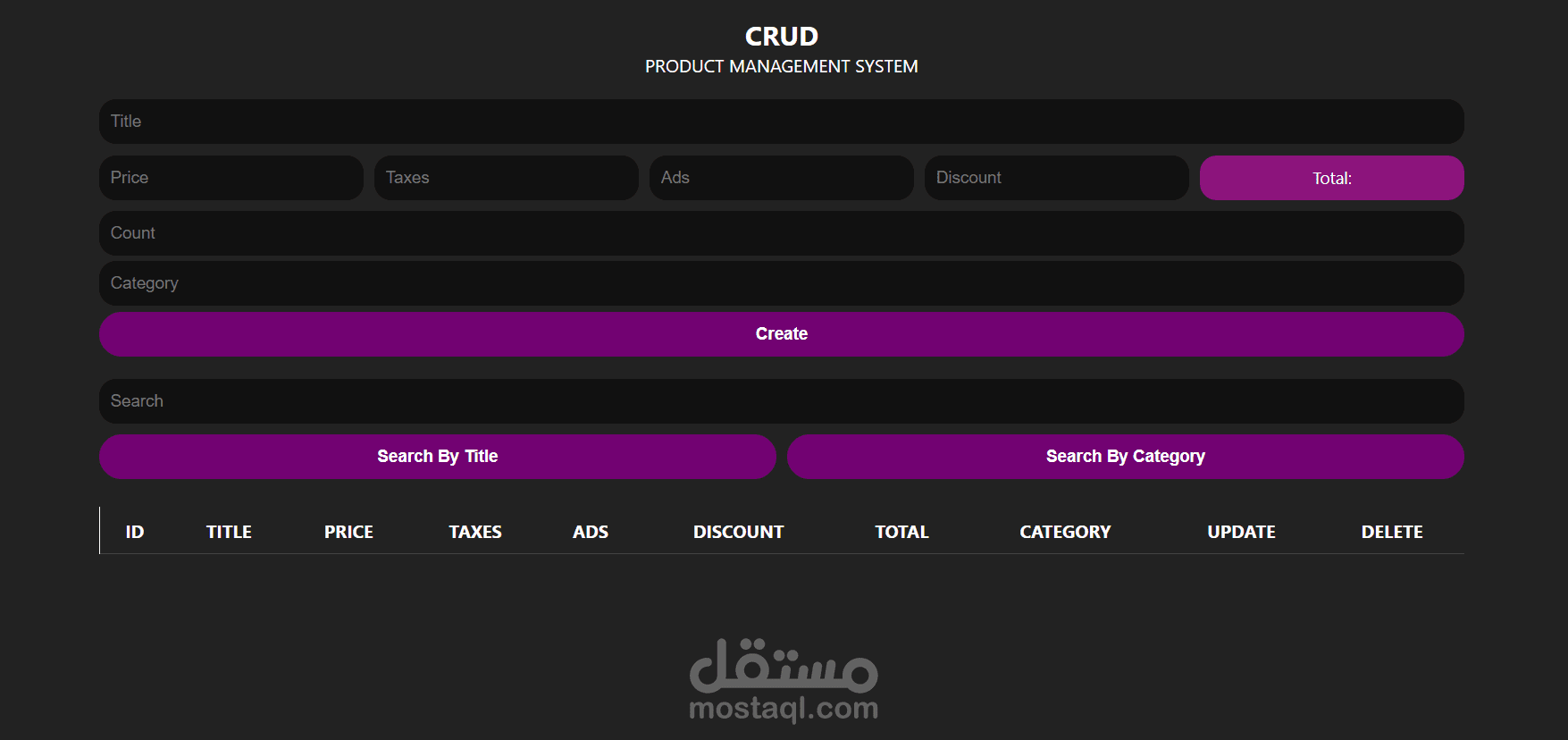 Product Management system