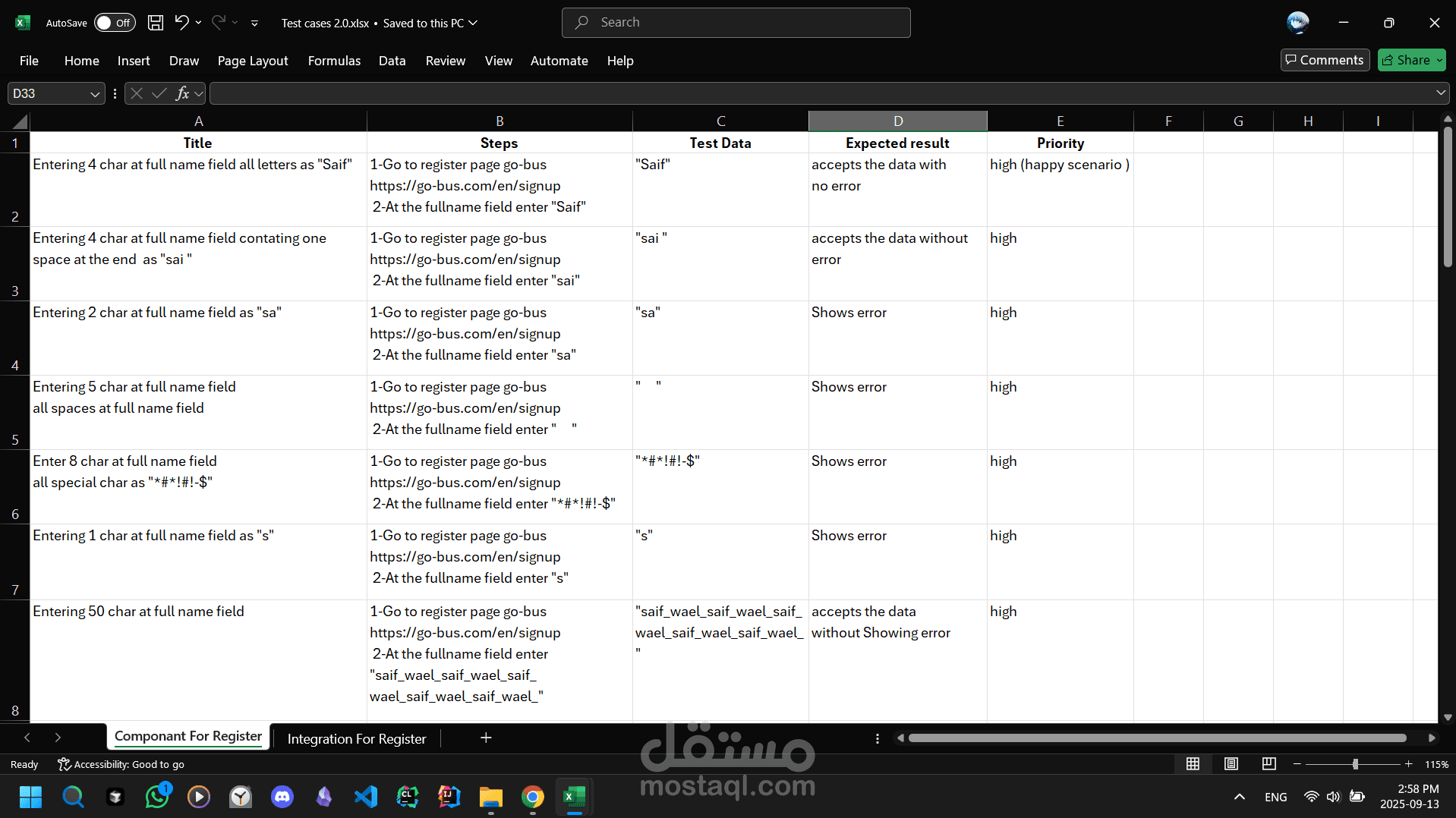 Made test cases for go bus