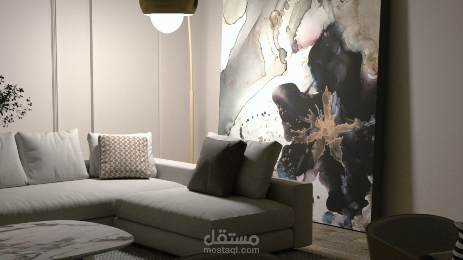 غرفة معيشة في شقة