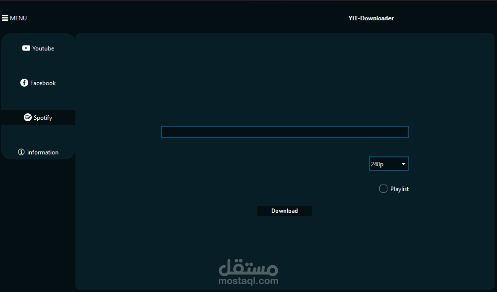 أداة تحميل الفيديوهات من يوتيوب وفيسبوك وسبوتيفاي