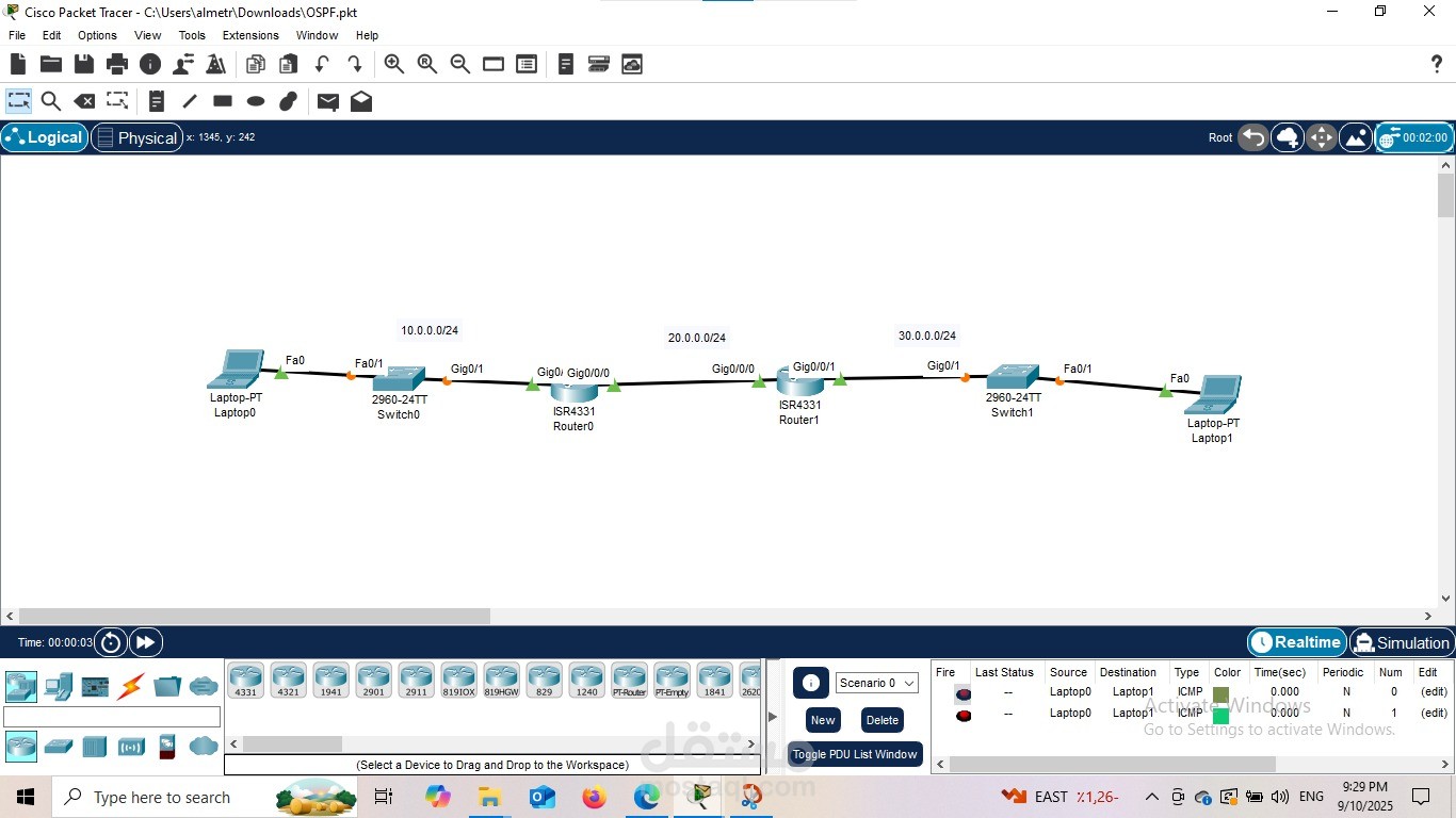 Configuring OSPF