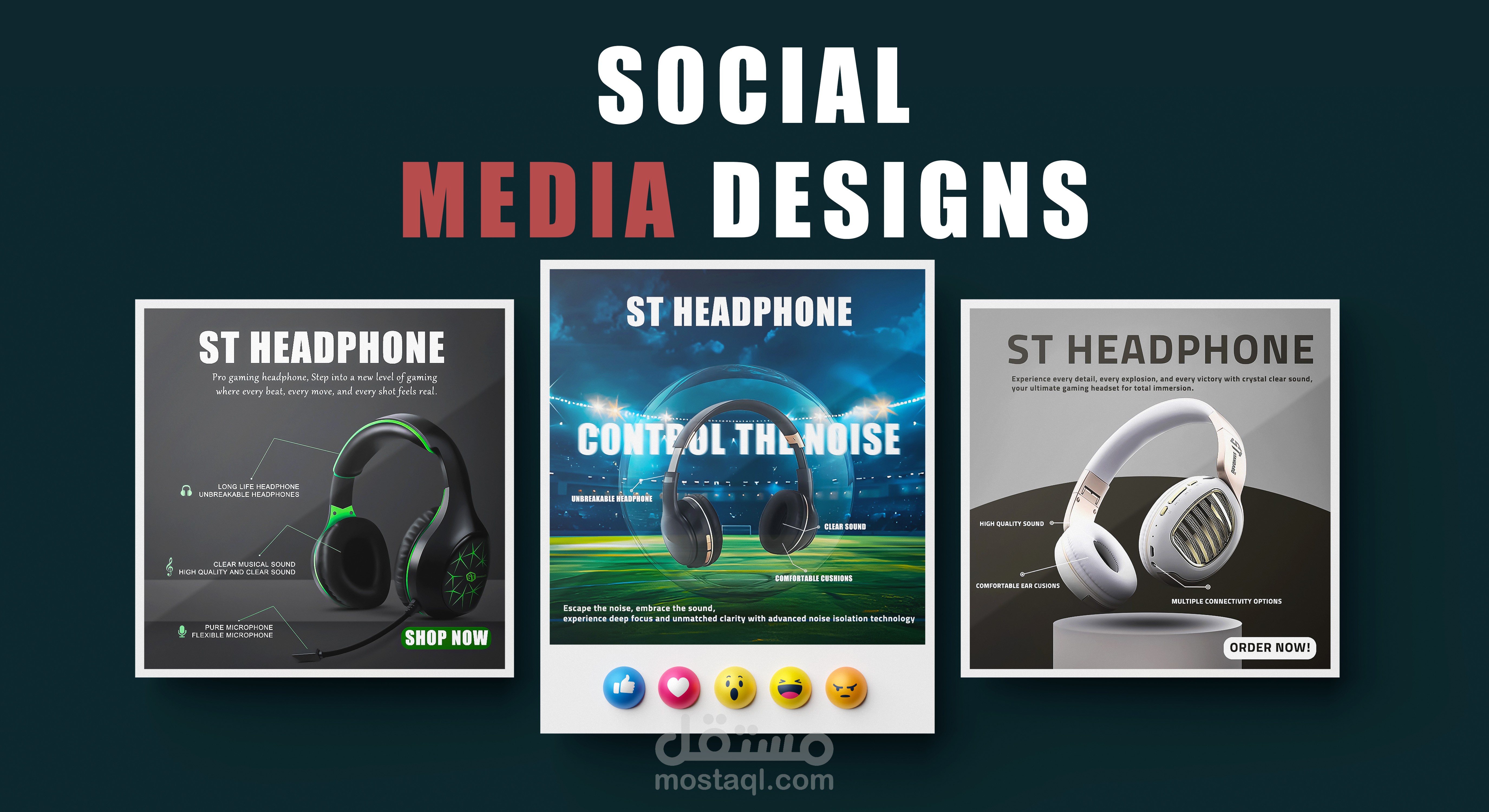 ST Headphone social media designs
