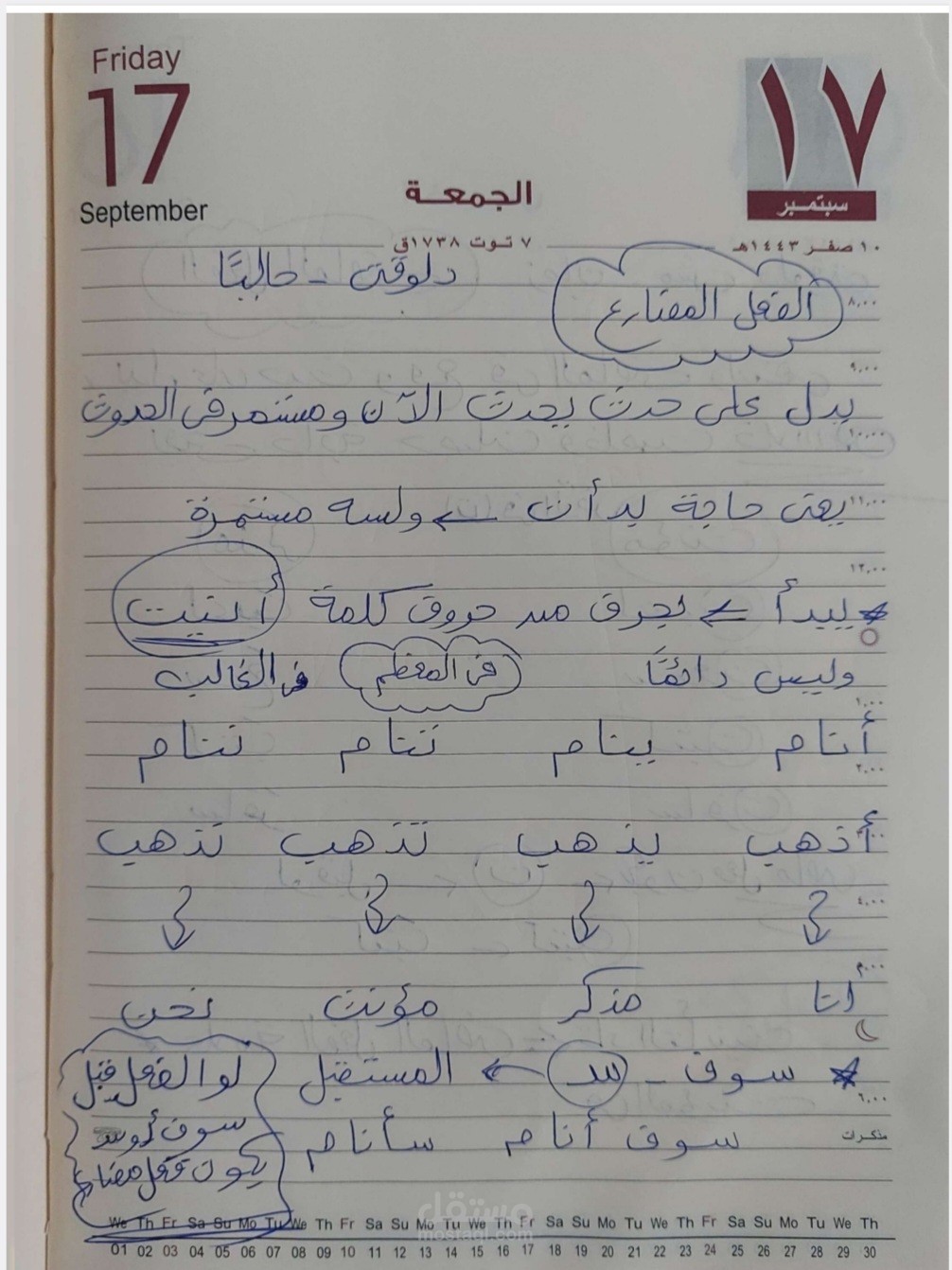 شرح الفعل المضارع