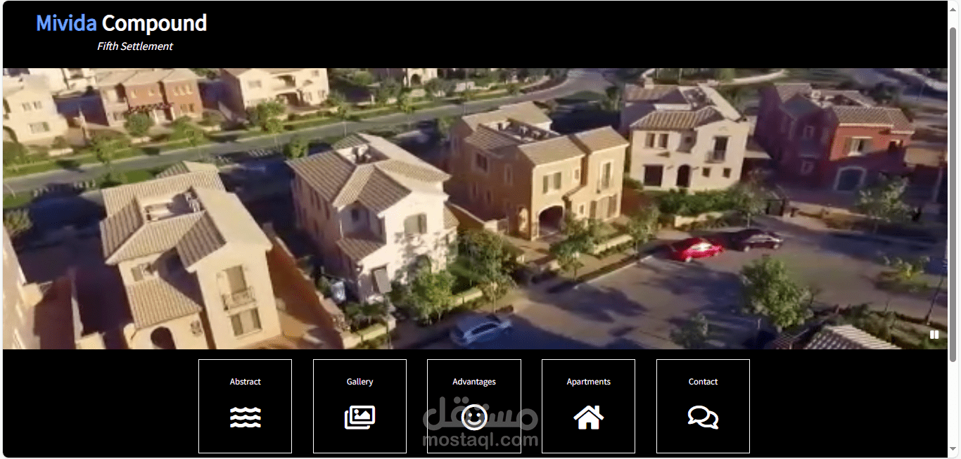 موقع ويب تعريفي لمشروع سكني (Mivida Compound)