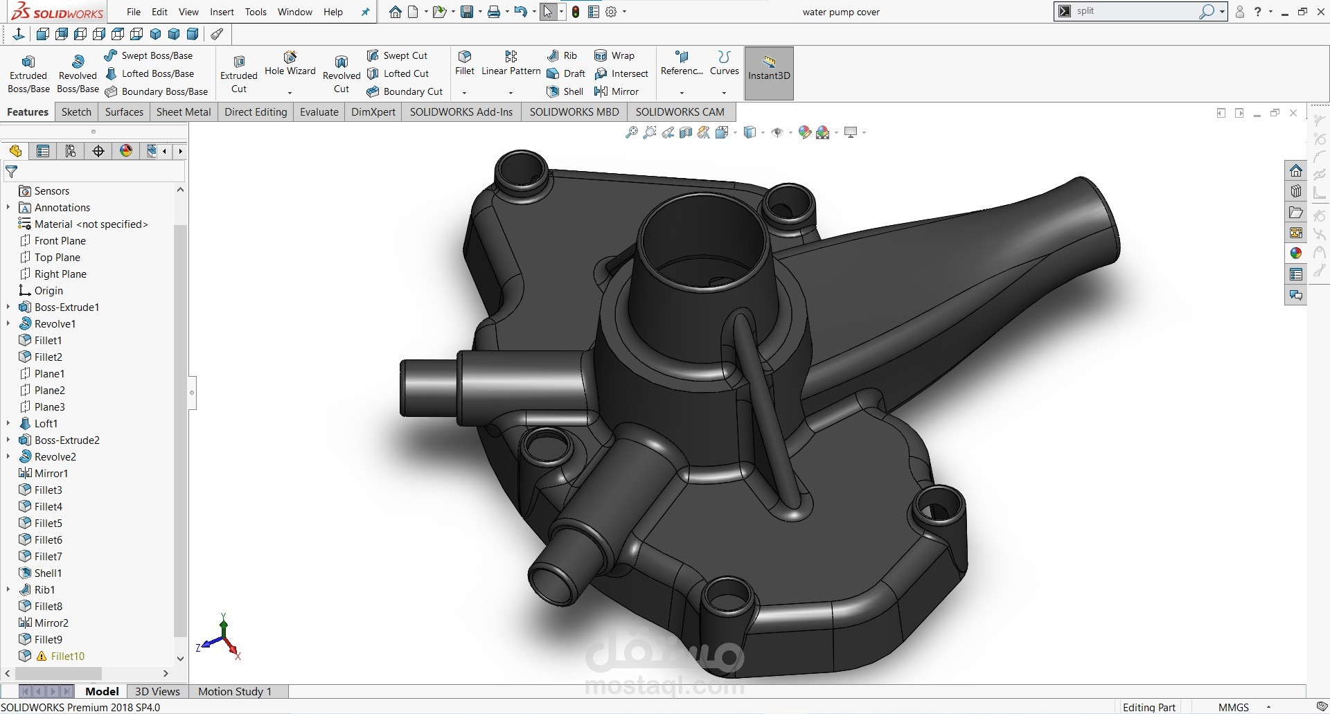 Water Pump Cover Housing – 3D CAD Model.