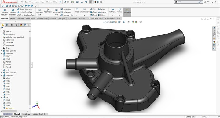 Water Pump Cover Housing – 3D CAD Model.