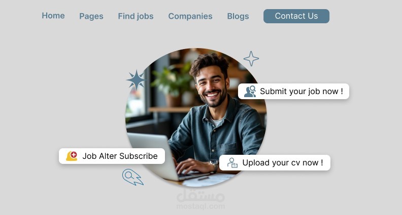 تصميم صفحة هبوط (Landing Page) لشركة ناشئة توفر فرص عمل