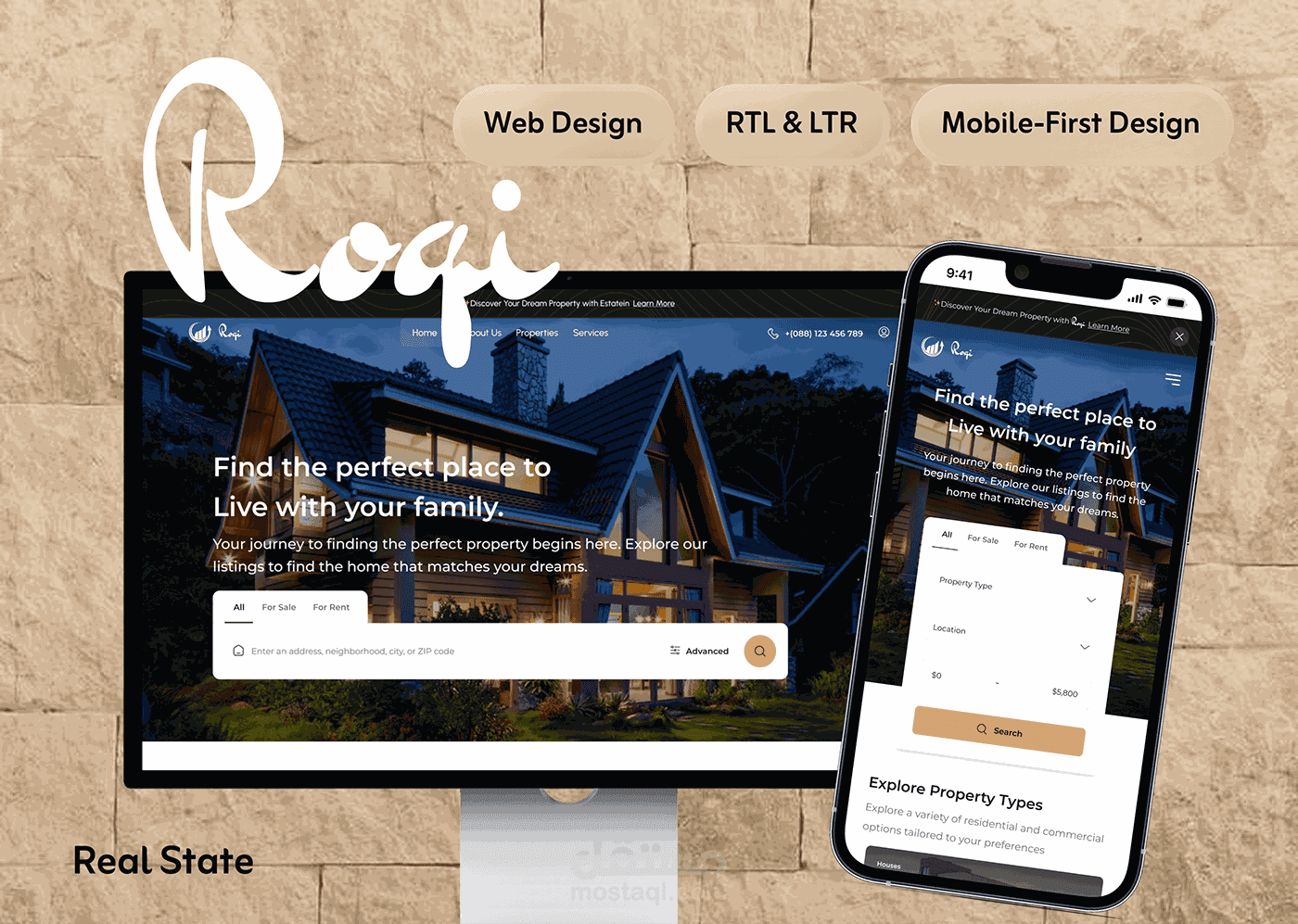 Roqi | Real Estate Platform & Dashboard UI/UX Design