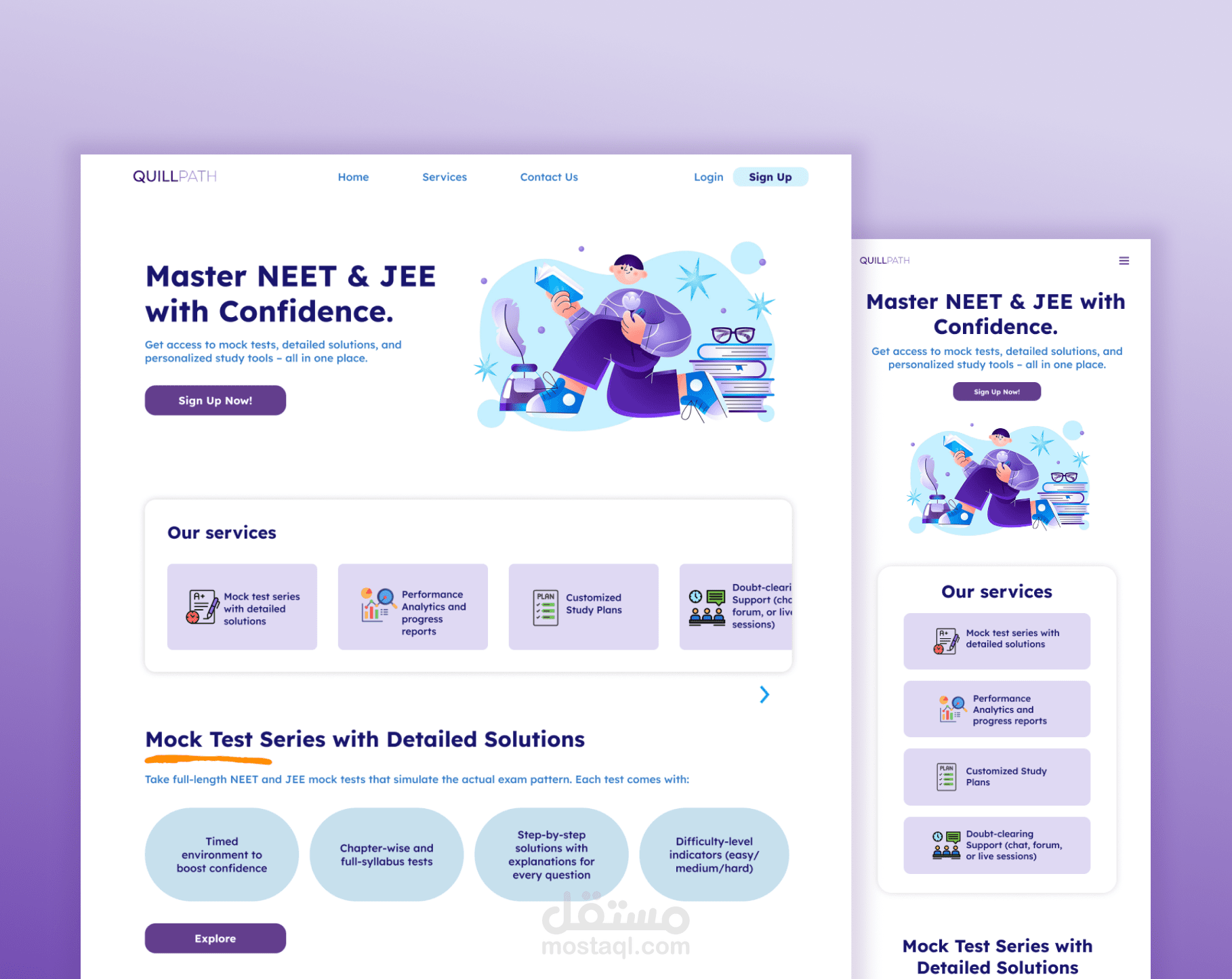 E-learning Responsive Landing Page Design