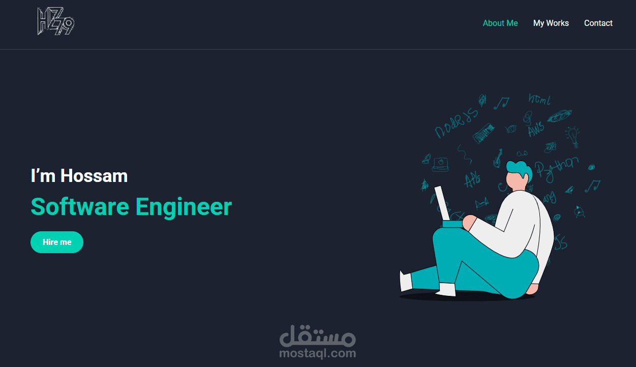 تصميم موقع portfoilo front-end