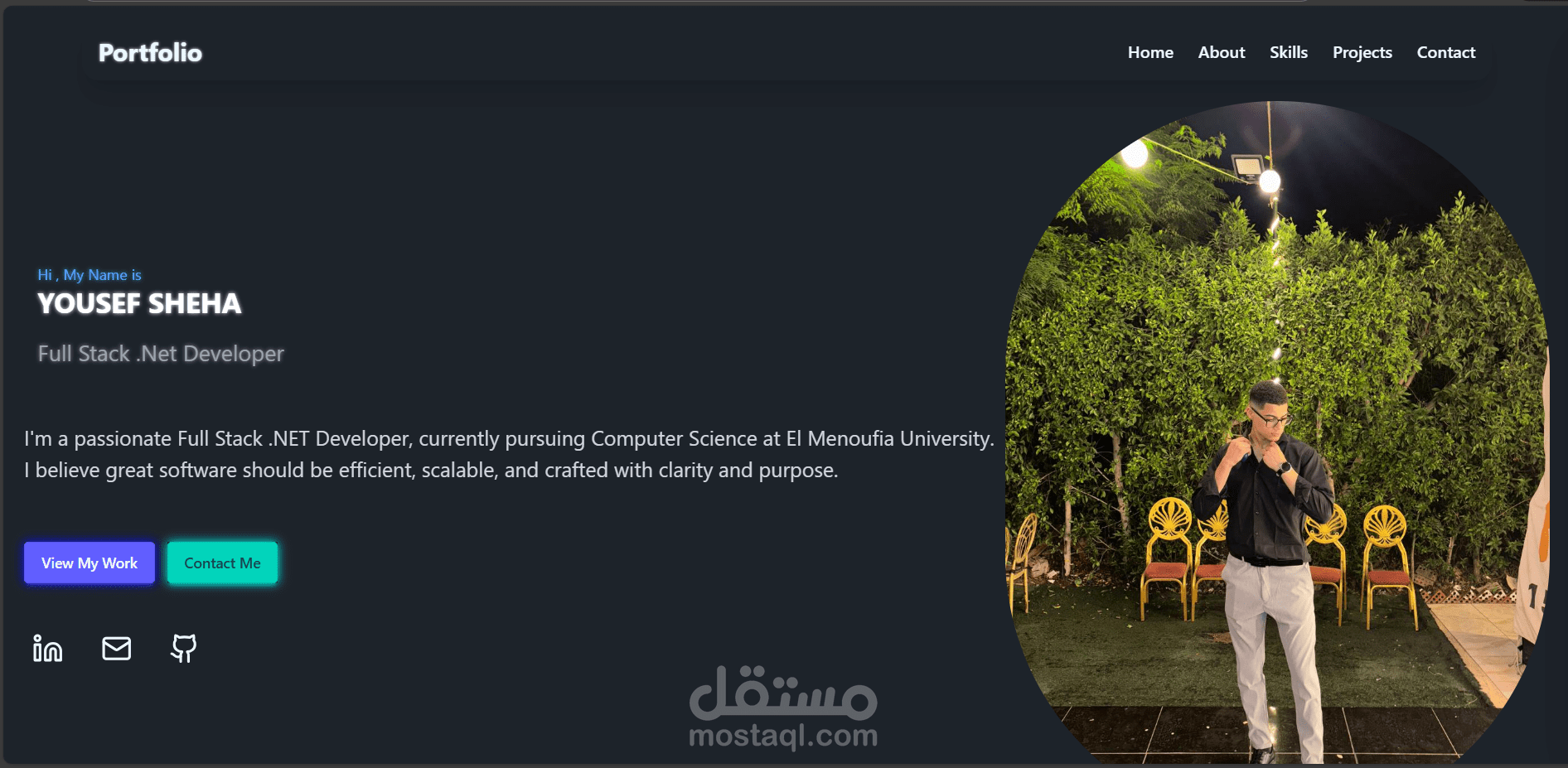 تطوير وتصميم portfolio احترافي ب React