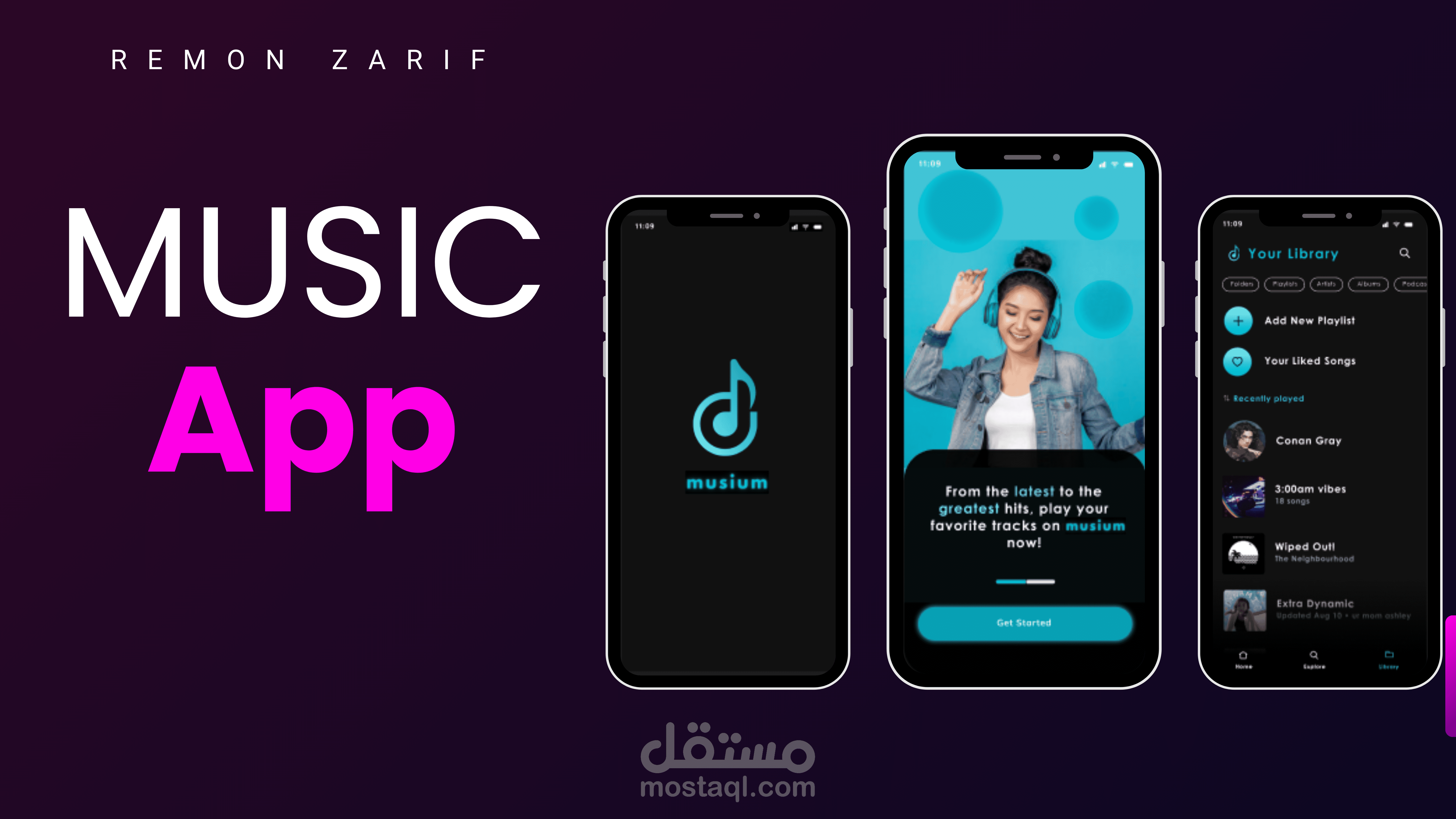 تطبيق موسيقى احترافي (Music App)