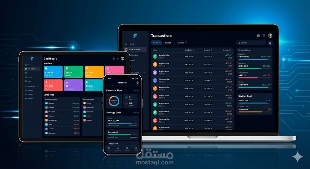 تطبيق متكامل لإدارة الأموال الشخصية بلوحة تحكم تفاعلية بأستخدام PHP,and MySQL ,Laravel