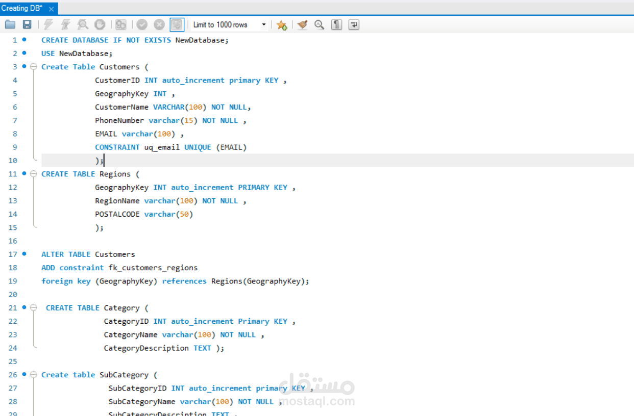 create database