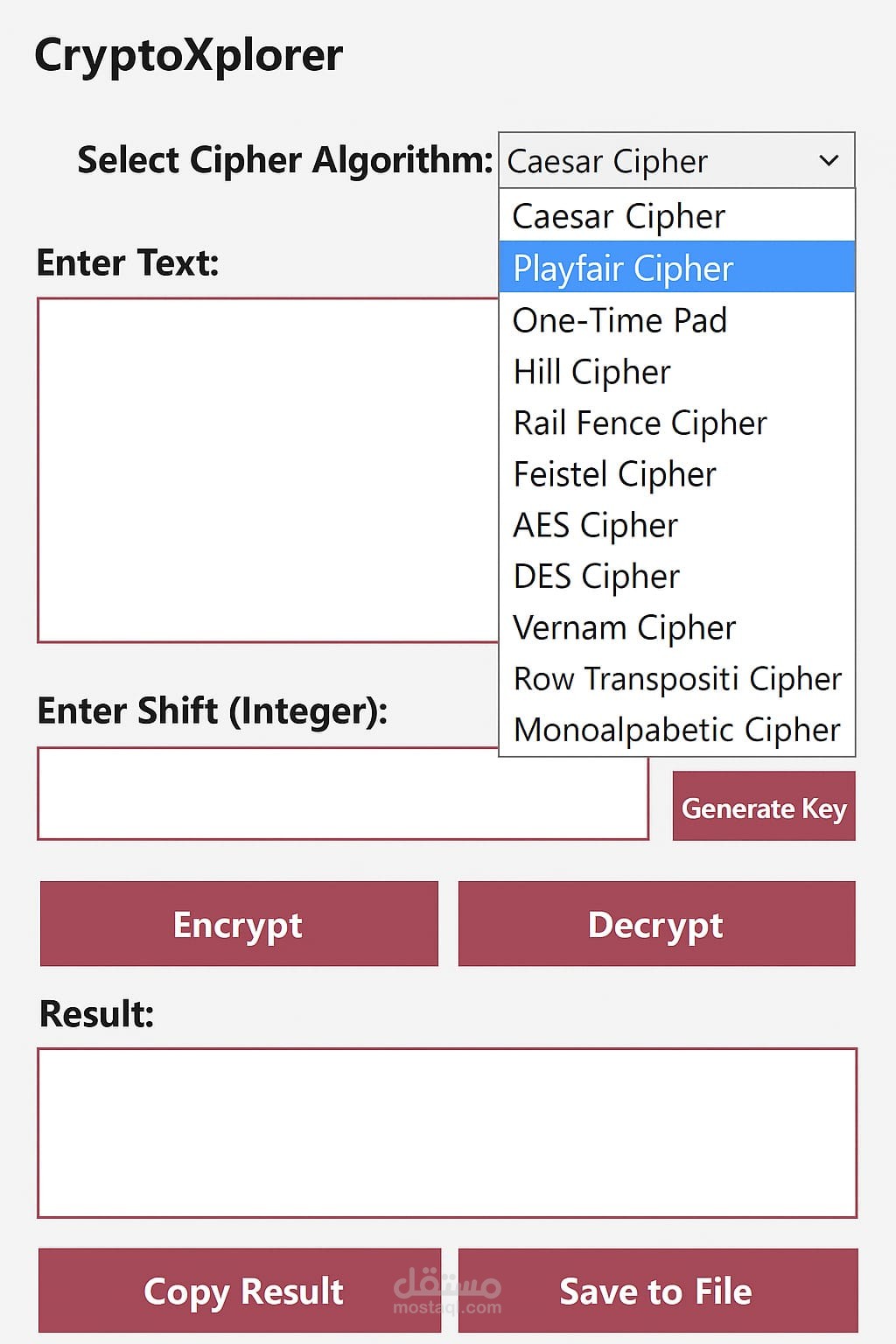 تطبيق تشفير متعدد الخوارزميات باستخدام Python