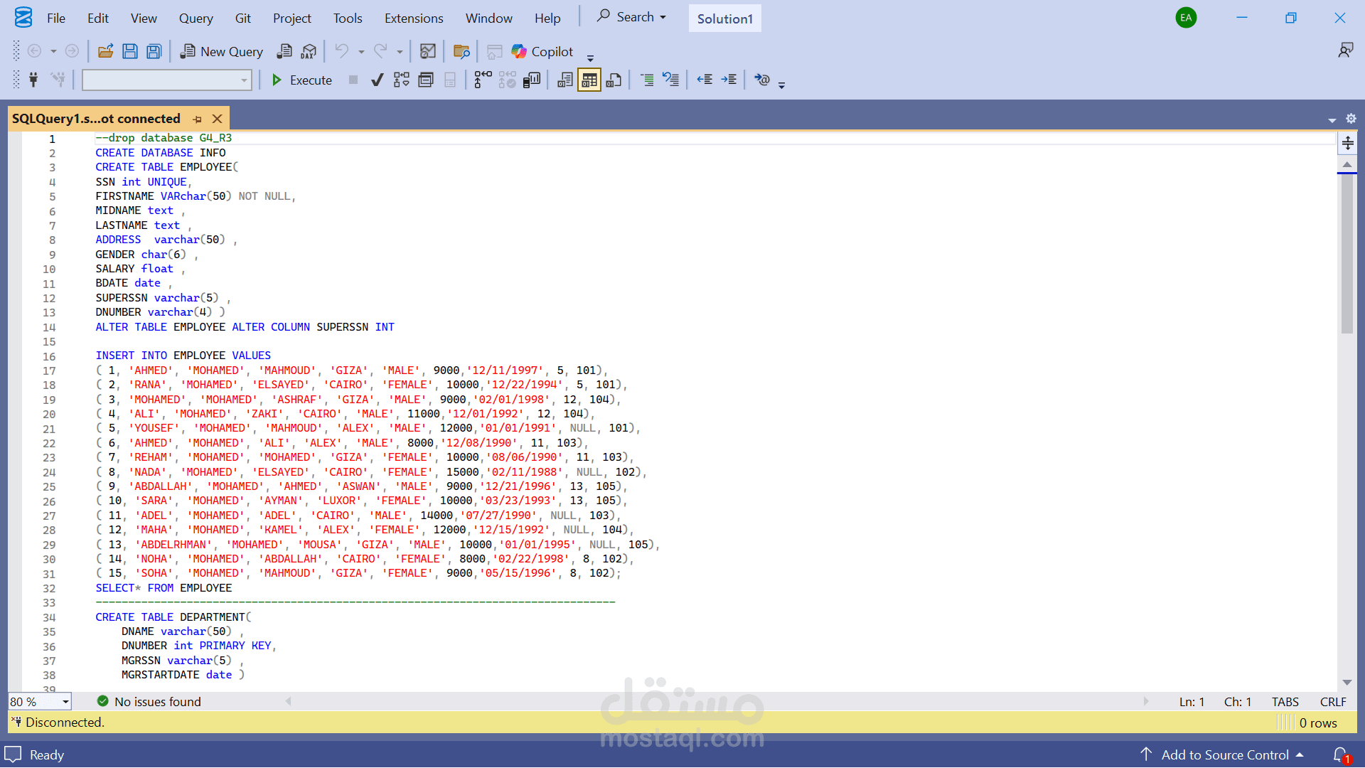 SQL Employee & Department Management System