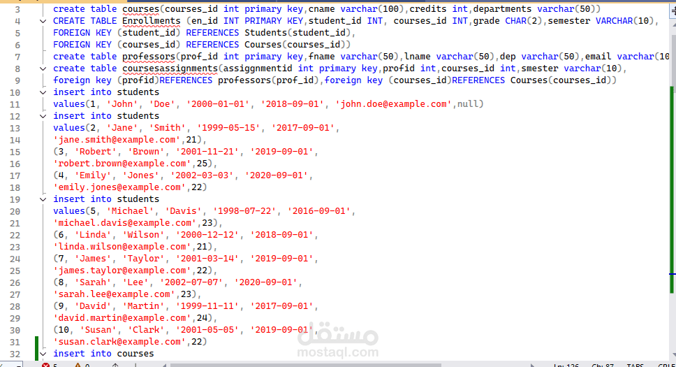 تصميم قاعدة بيانات علي sql