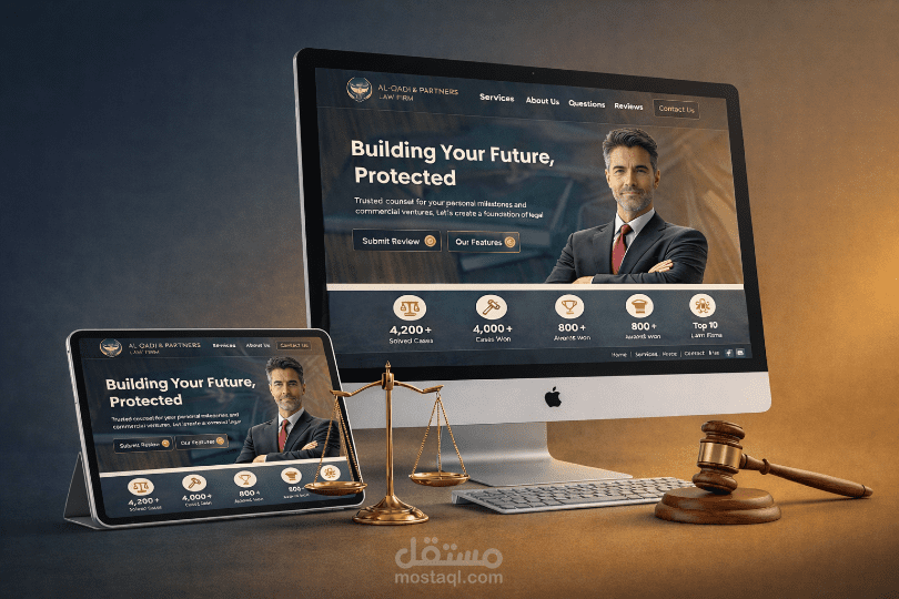 تصميم واجهات وتجربة مستخدم لموقع قانوني