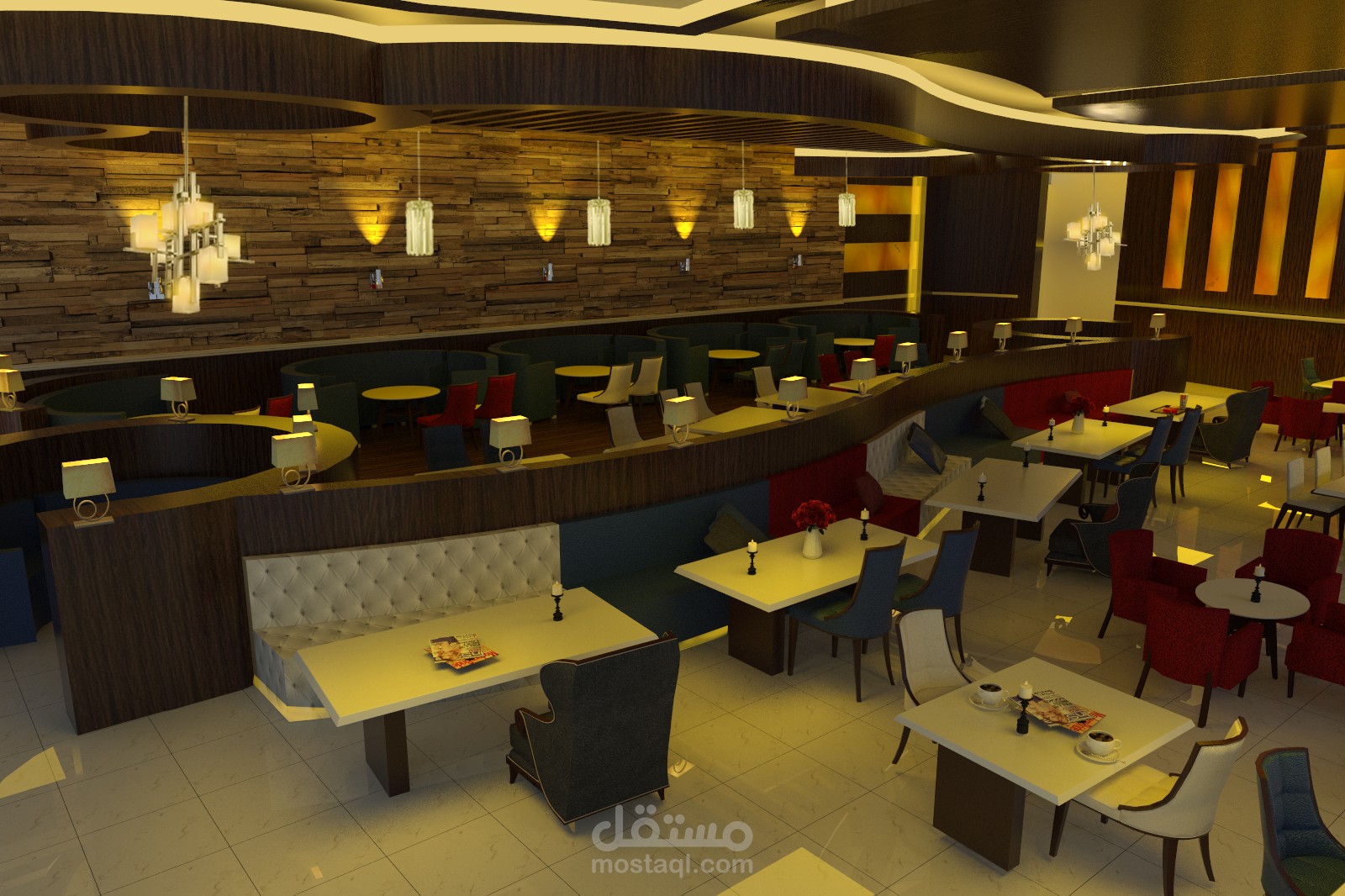 تصميم داخلي لمطعم