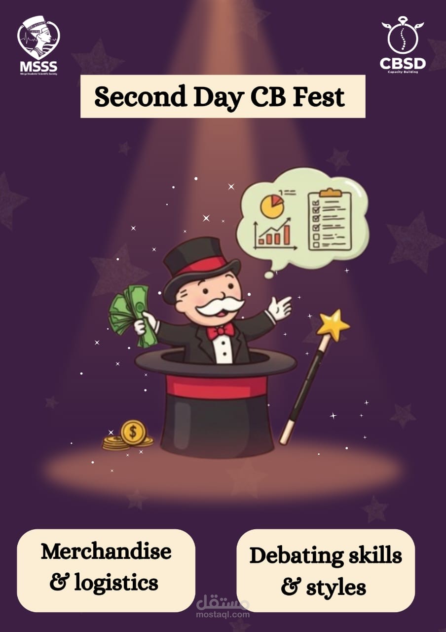 تصميم بوستر اعلاني لليوم التاني من CB Fest