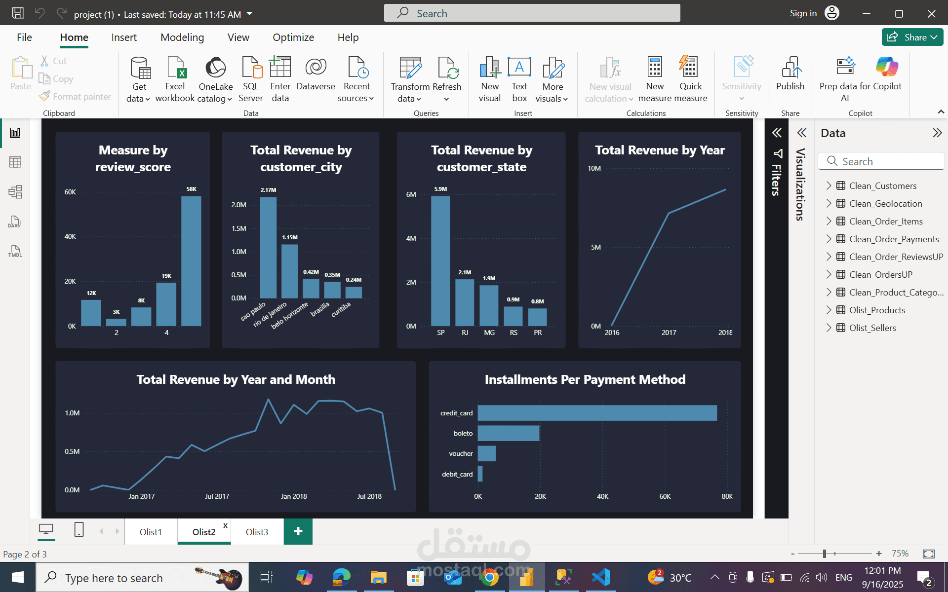 Olist E-Commerce Analytics Dashboard: A Data-Driven  Business Intelligence Experience