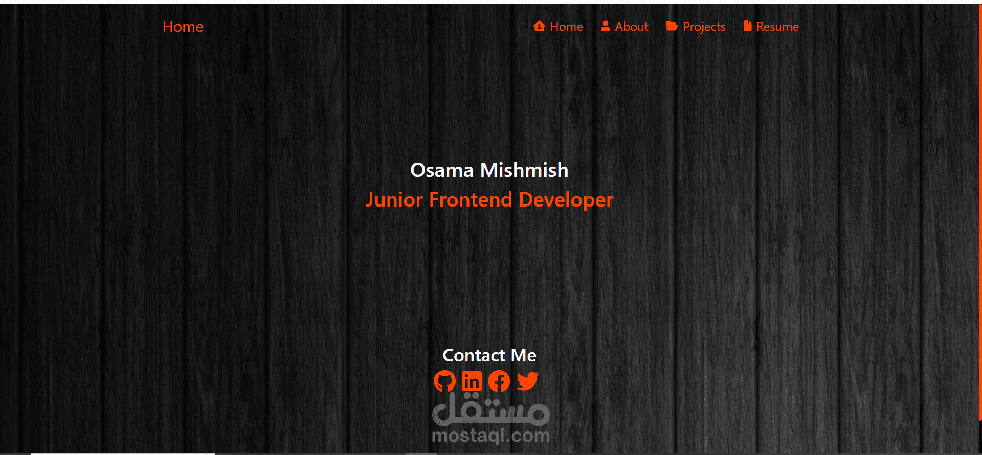 portfolio خاص بى باستخدام HTML ,CSS ,Javascript