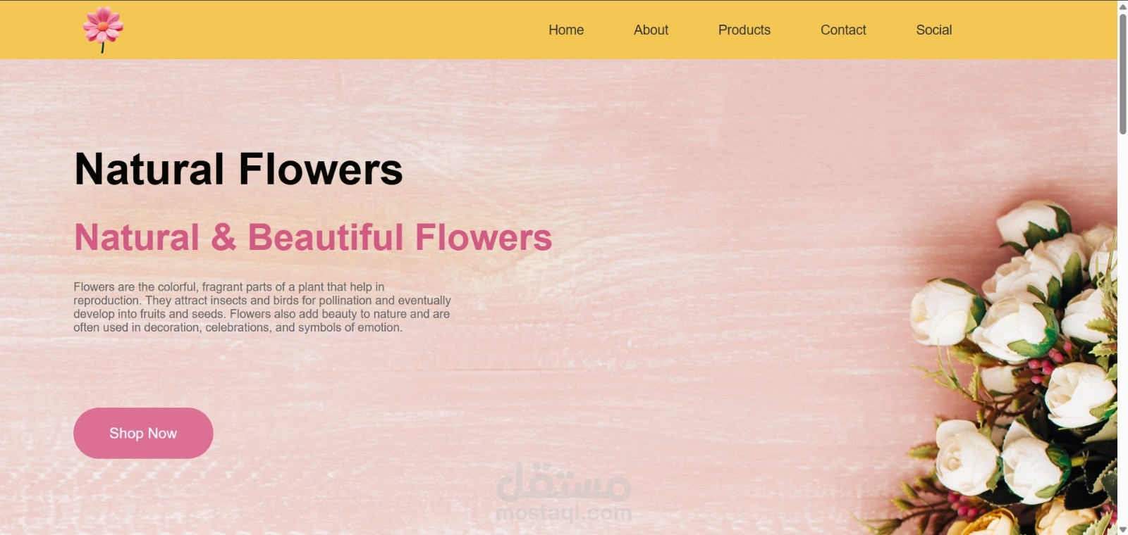 Flowers Landing Page