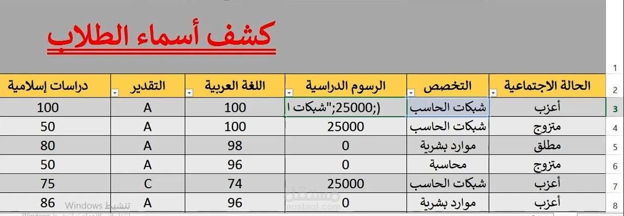 ادخال البيانات