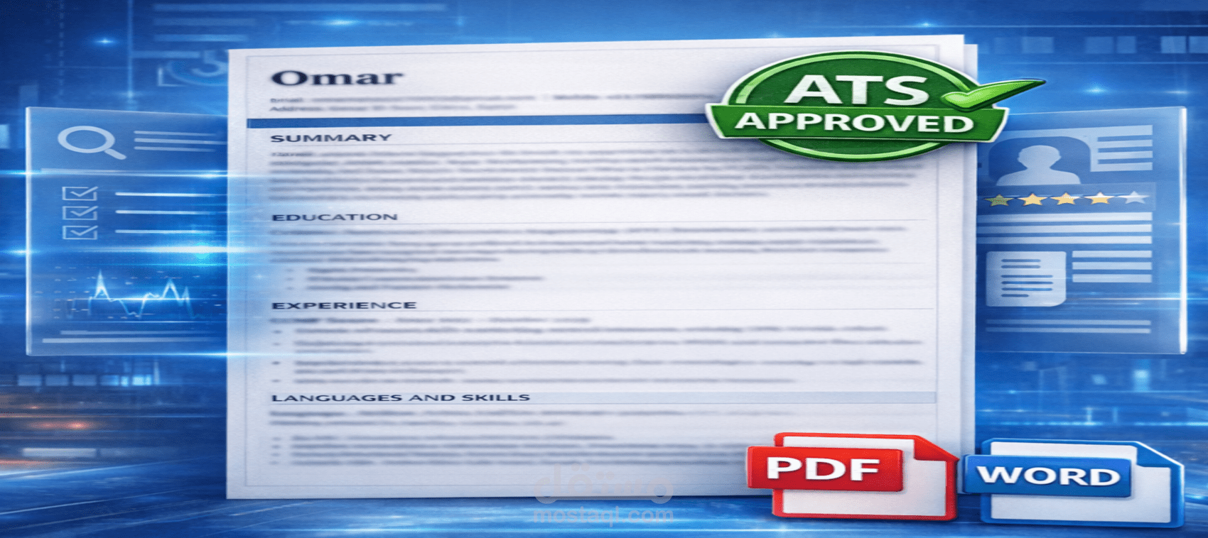 تصميم CV احترافي متوافق مع ATS لزيادة فرص القبول في الوظائف