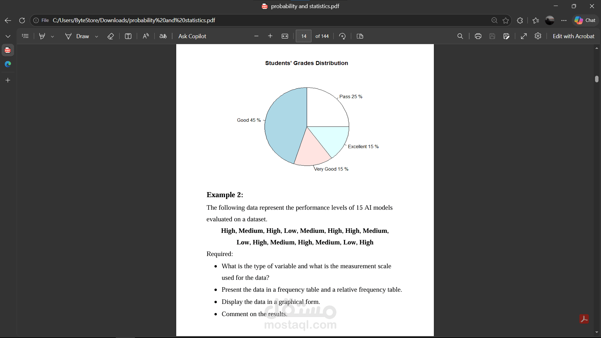 شرح مادة Probability and Statistics