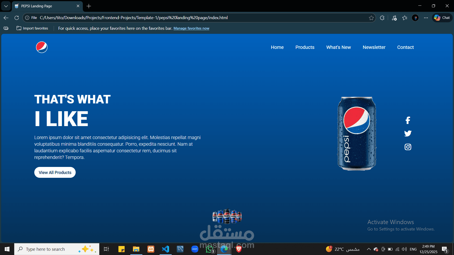 Pepsi-Landing-Page