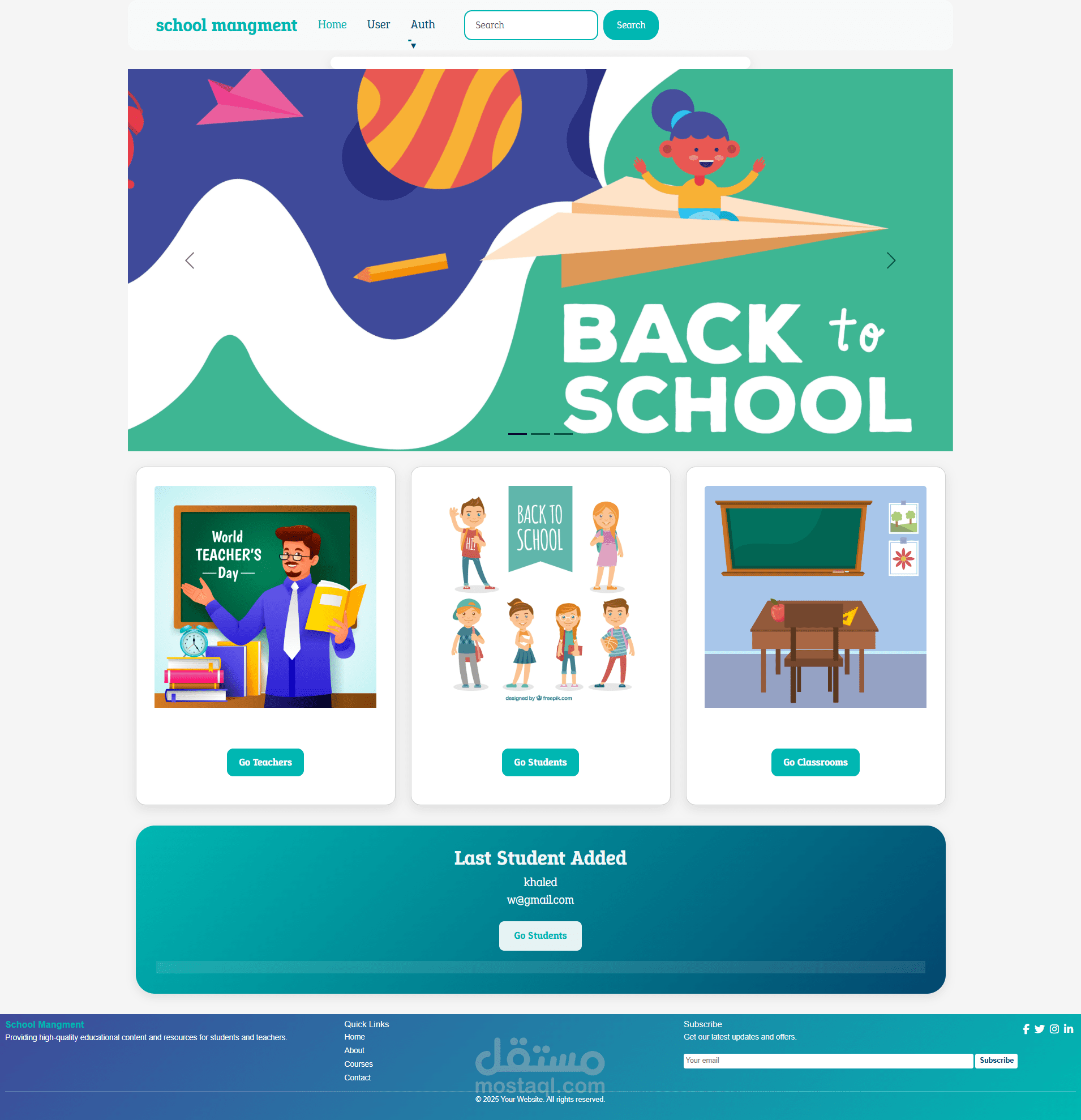school mangment website