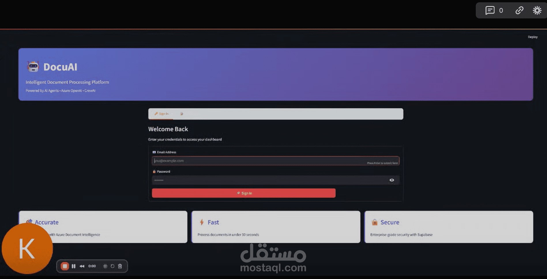 نظام معالجة واستخراج البيانات من الفواتير والملفات (OCR) بدقة 97%