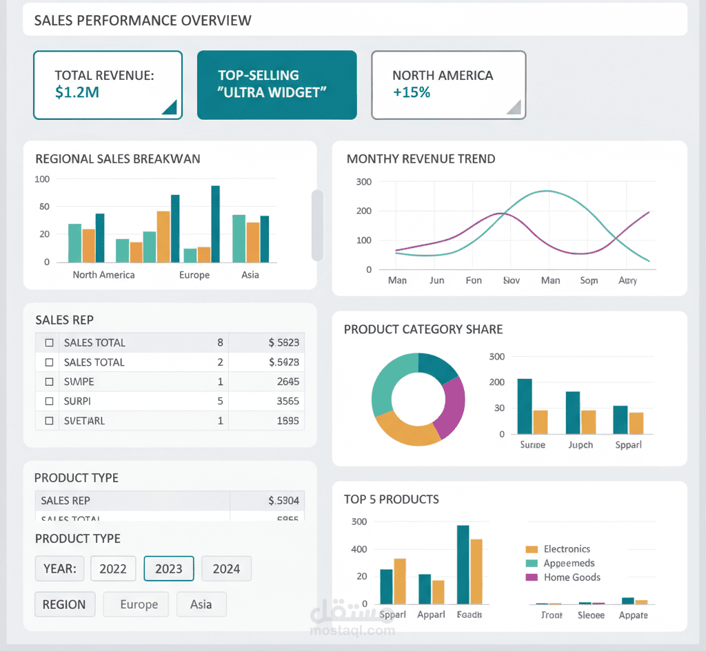 Excel Dashboard for Sales Tracking