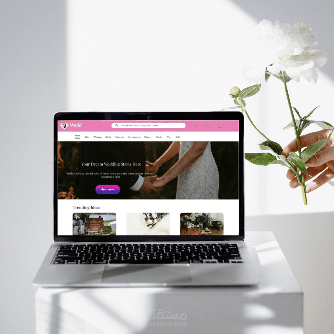 تصميم موقع إلكتروني متكامل لخدمات الأفراح والزفاف
