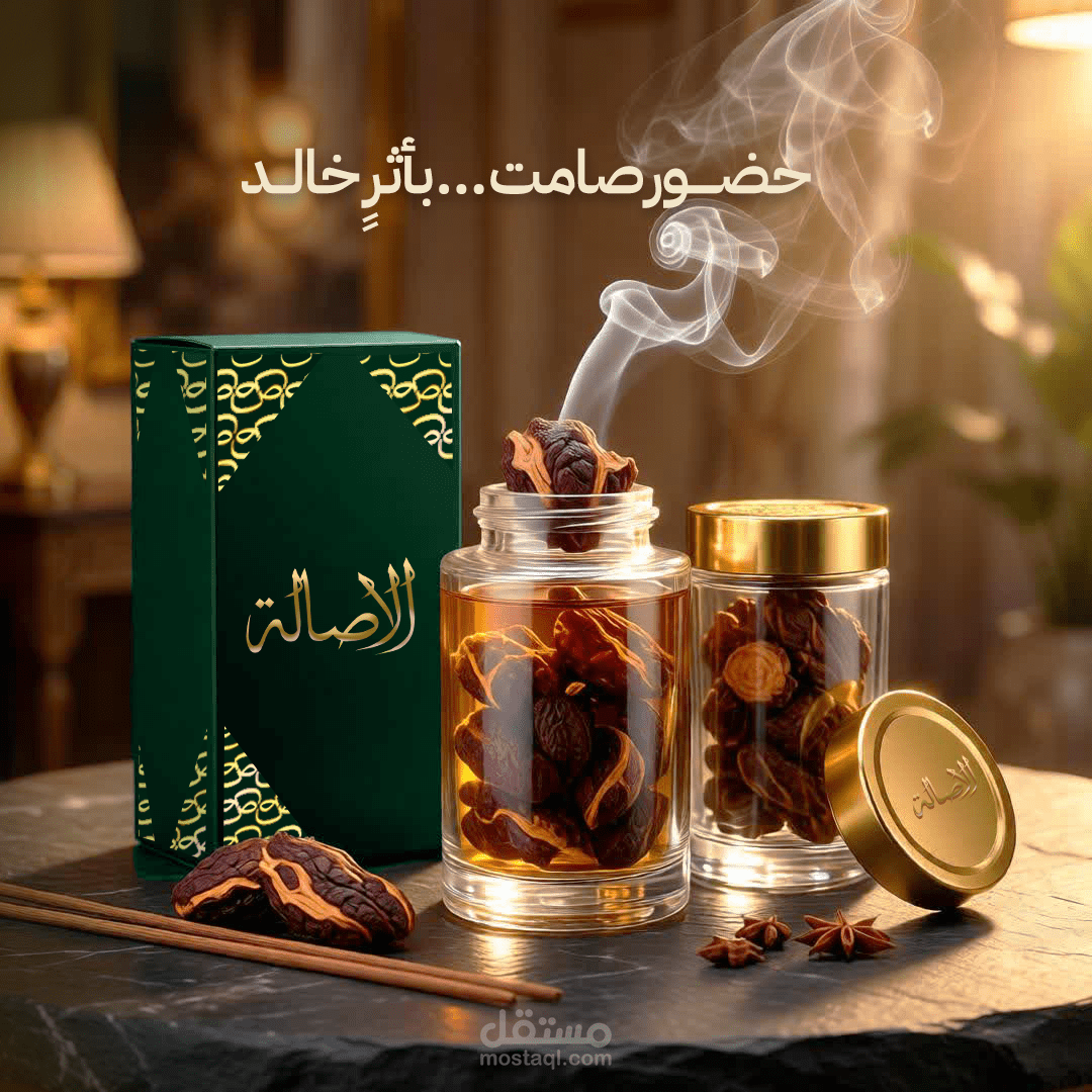 تصميم بوسترات لبراند عطور الاصالة