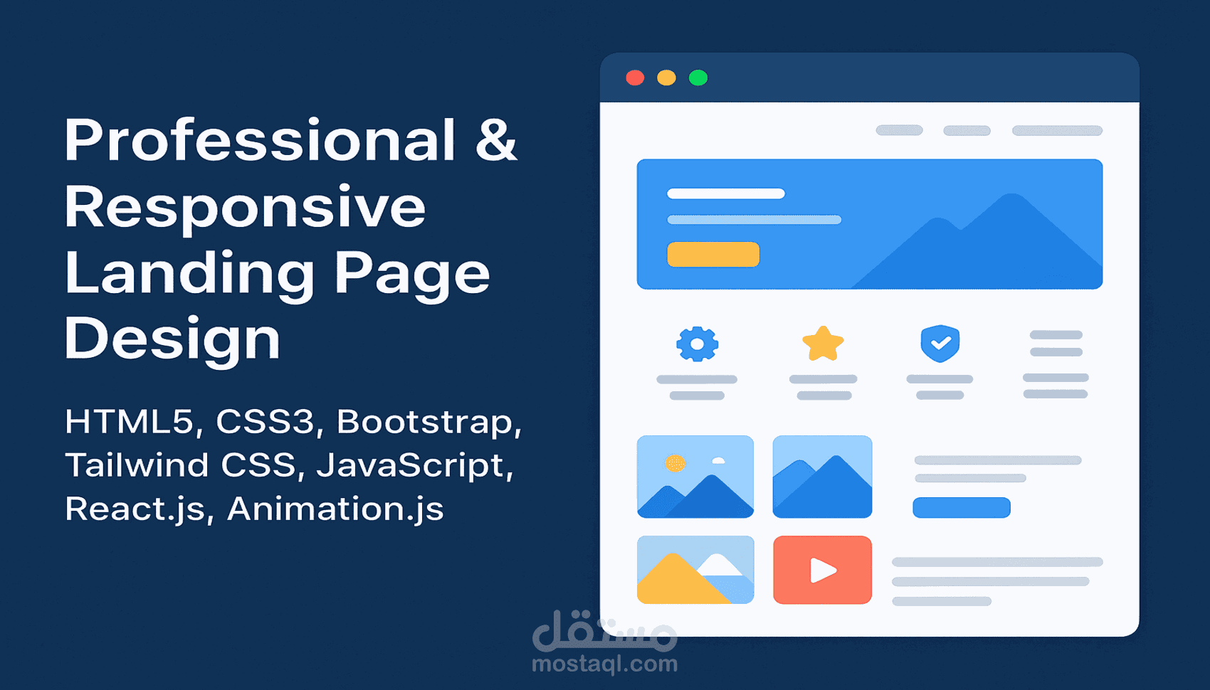 تصميم صفحة هبوط landing page متجاوبه