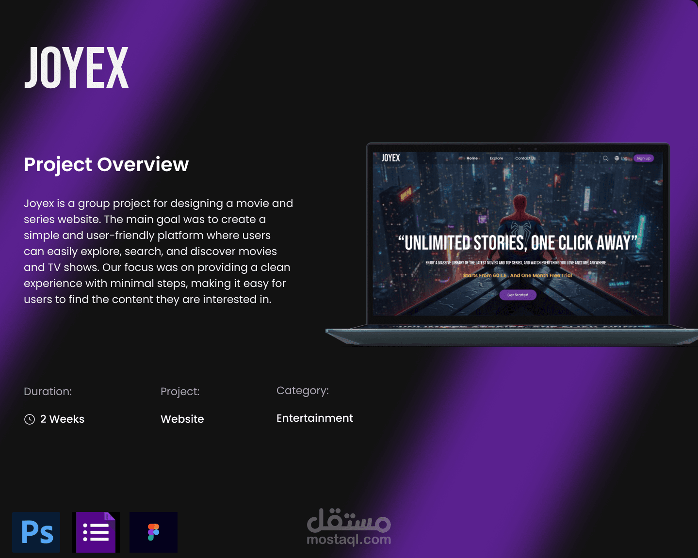 JOYEX Movie Streaming Website – UI/UX Case Study