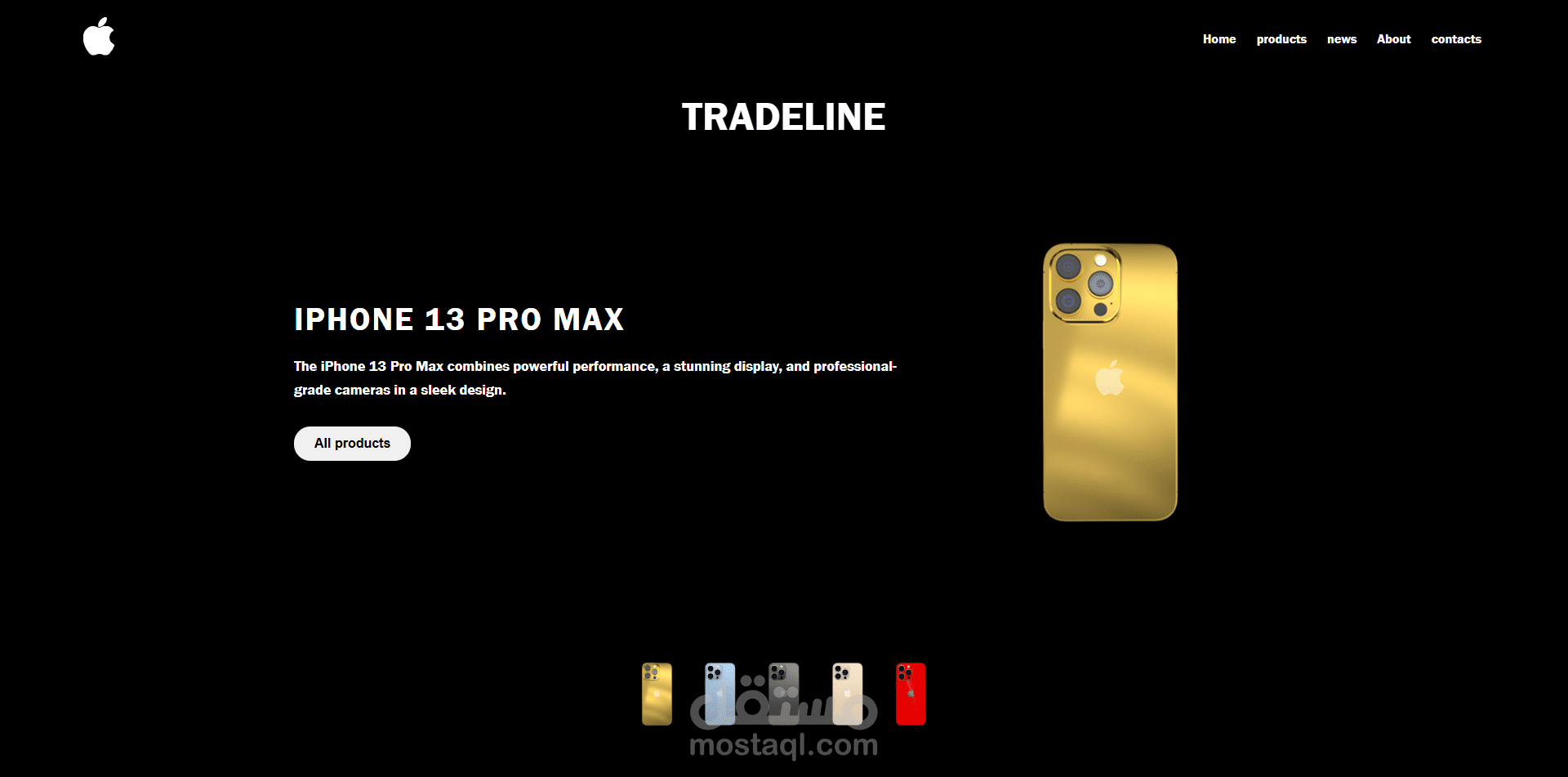 تصميم Landing Page لعرض iPhone 13 Pro Max باستخدام HTML و CSS و JavaScript