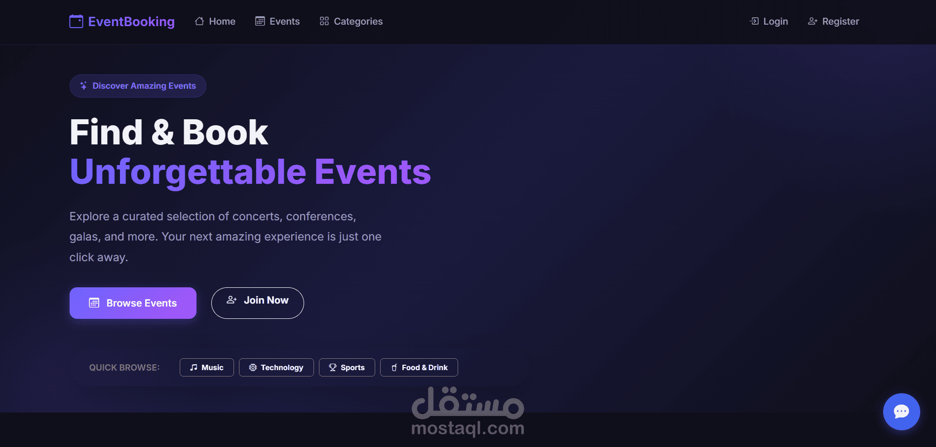 Events booking
