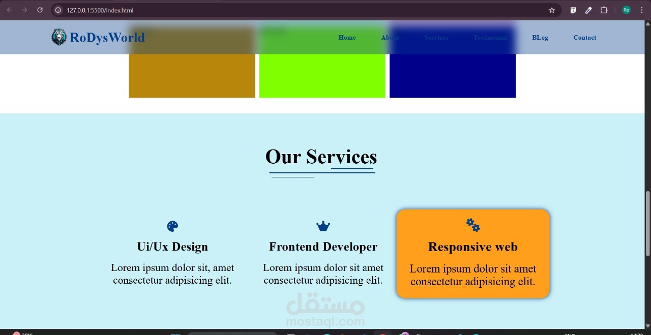 موقع تعريفي portfolio