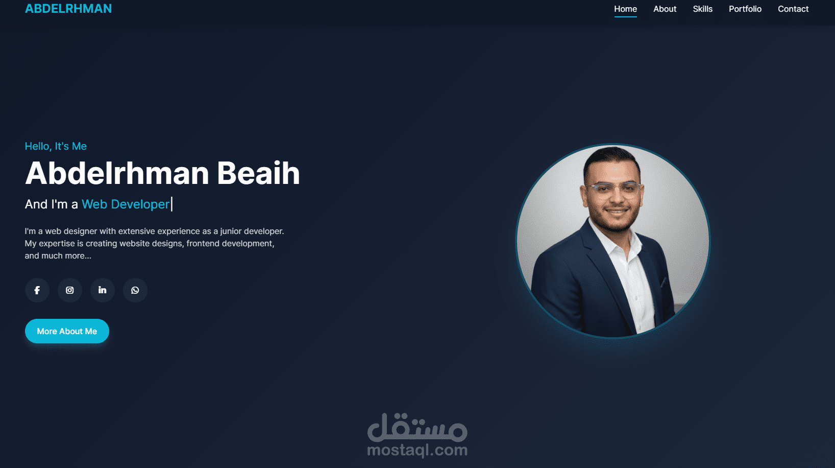 تصميم وبرمجة موقع معرض أعمال (Portfolio) احترافي ومتجاوب