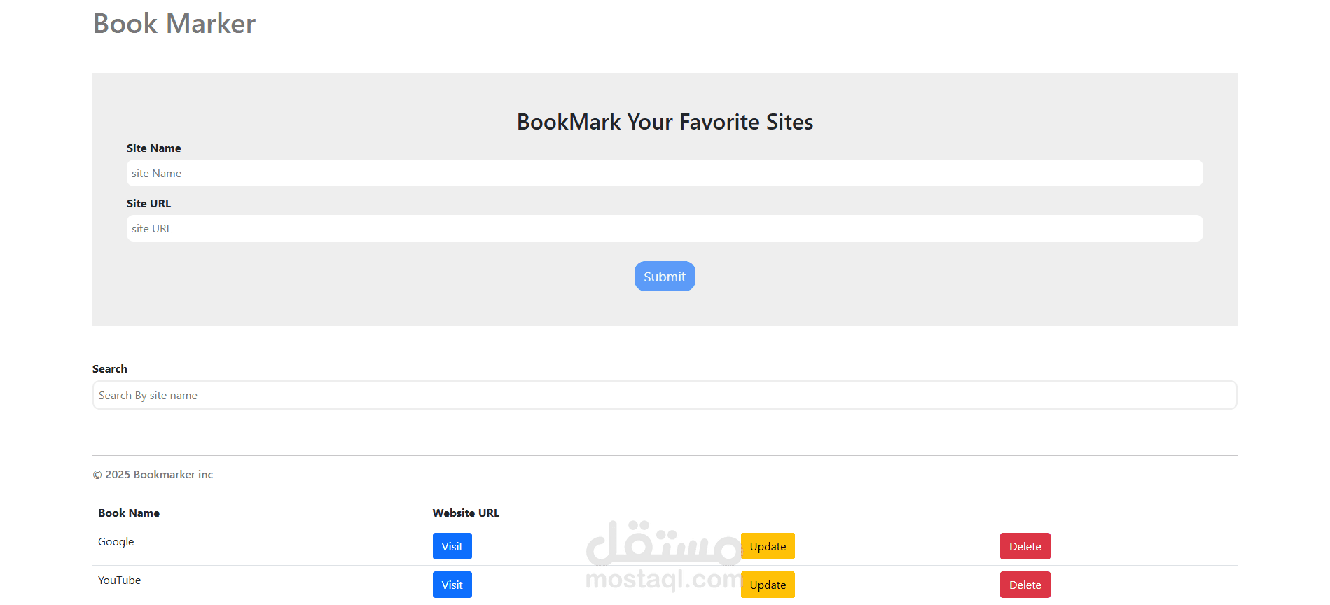 Project_3 CRUD System to manage the Book Marker